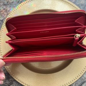 Red Coach Leather Wallet
